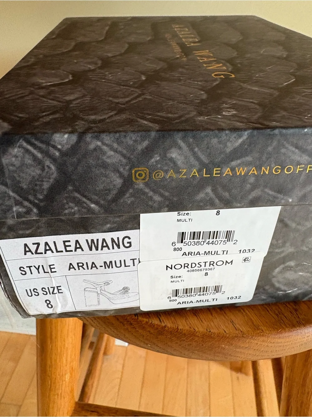 Azalea Wang Aria Multi Metallic Platform Heels Size 8 Pink Green Blue